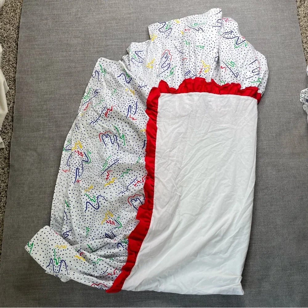 80s Judi's Heirloom Nursery Wall Decoration & Sheets Fabric Colorful Clown 40